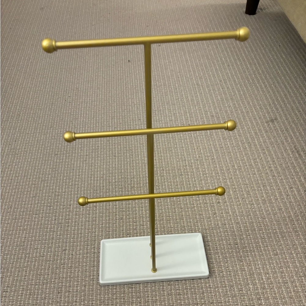 White and Gold Jewelry Stand